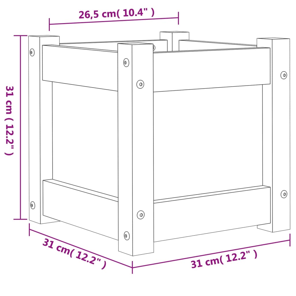 vidaXL Pflanzkübel 2 Stk. Wachsbraun Massivholz Kiefer