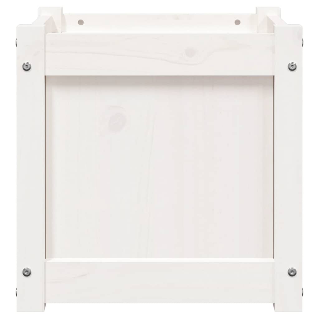 vidaXL Pflanzkübel Weiß 40x40x40 cm Massivholz Kiefer