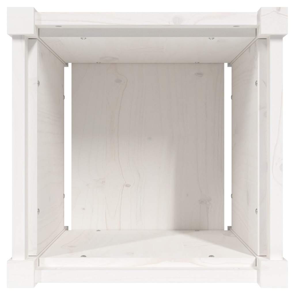 vidaXL Pflanzkübel Weiß 40x40x40 cm Massivholz Kiefer