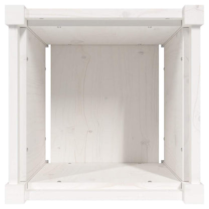 vidaXL Pflanzkübel Weiß 40x40x40 cm Massivholz Kiefer