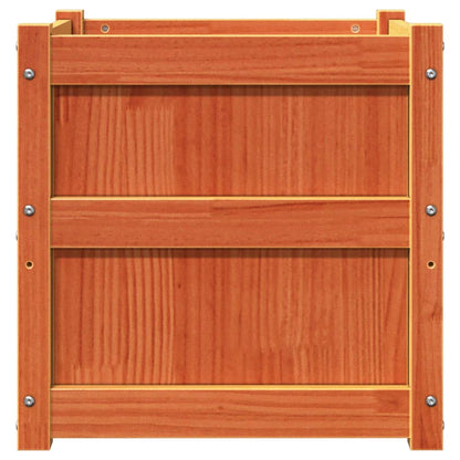vidaXL Pflanzkübel Wachsbraun 50x50x50 cm Massivholz Kiefer