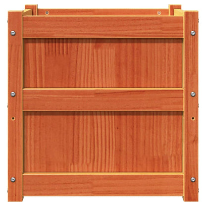 vidaXL Pflanzkübel Wachsbraun 50x50x50 cm Massivholz Kiefer