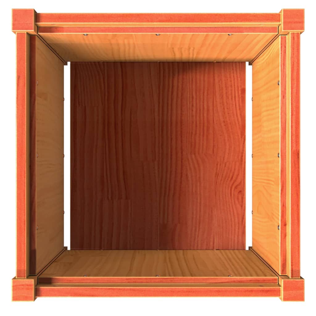 vidaXL Pflanzkübel Wachsbraun 50x50x50 cm Massivholz Kiefer
