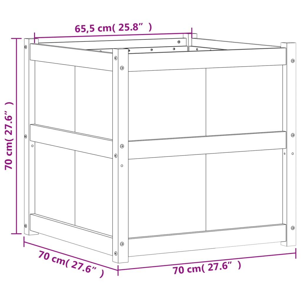 vidaXL Pflanzkübel 70x70x70 cm Massivholz Douglasie