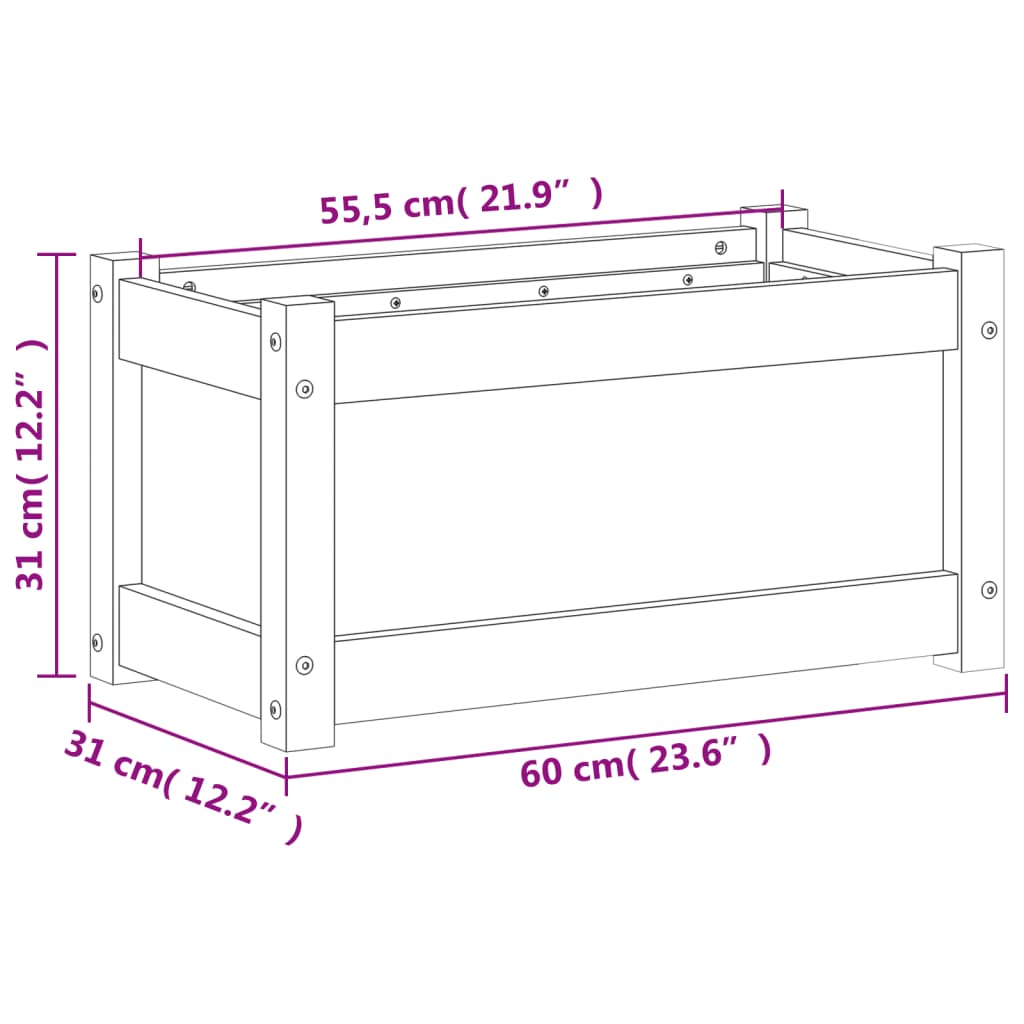 vidaXL Pflanzkübel 2 Stk. Wachsbraun Massivholz Kiefer