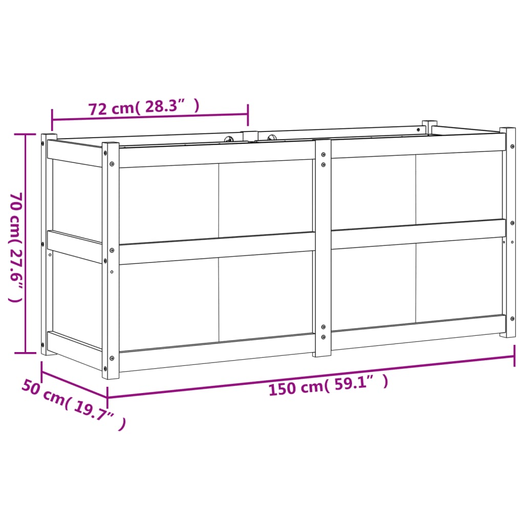 vidaXL Pflanzkübel 150x50x70 cm Massivholz Douglasie