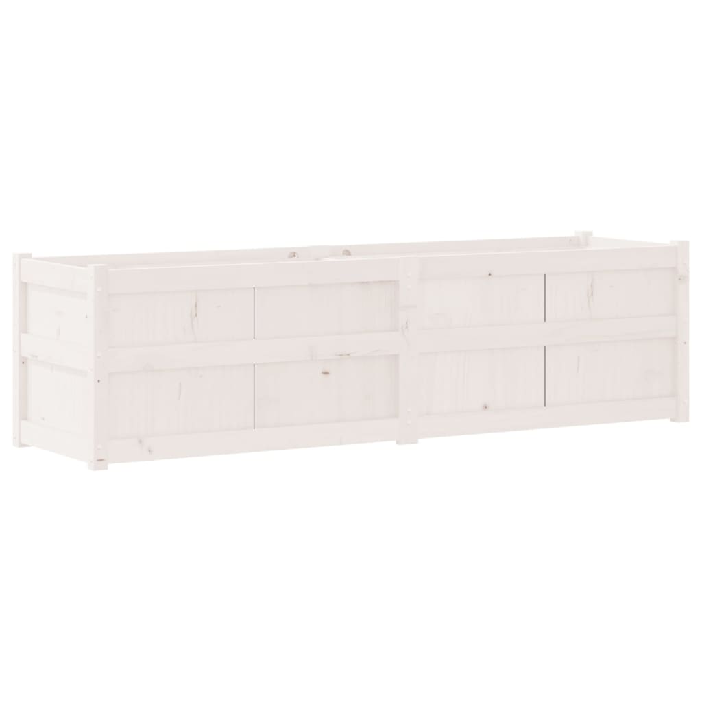 vidaXL Pflanzkübel Weiß 180x50x50 cm Massivholz Kiefer