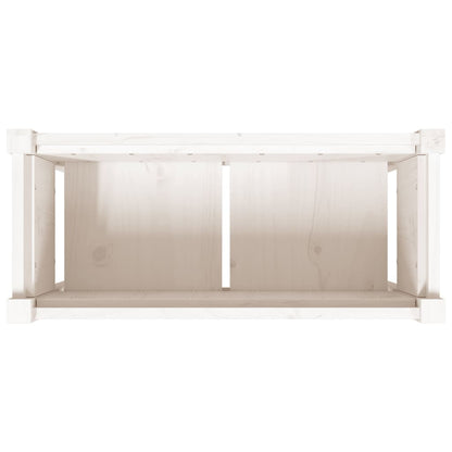 vidaXL Pflanzkübel mit Beinen Weiß 70x31x70 cm Massivholz Kiefer