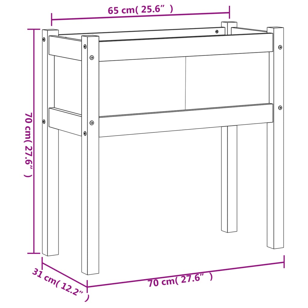 vidaXL Pflanzkübel mit Beinen 2 Stk. Wachsbraun Massivholz Kiefer
