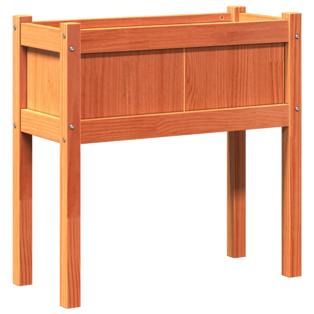 vidaXL Pflanzkübel mit Beinen 2 Stk. Wachsbraun Massivholz Kiefer