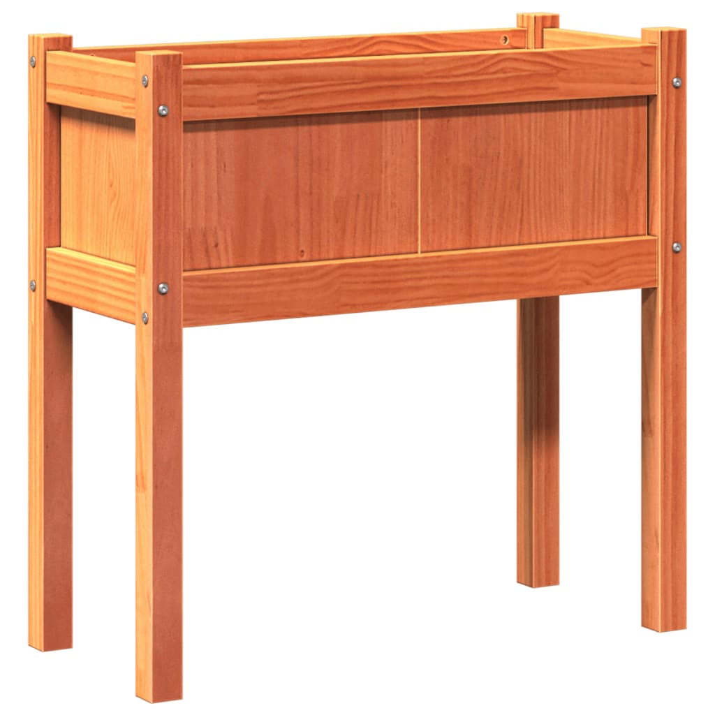 vidaXL Pflanzkübel mit Beinen 2 Stk. Wachsbraun Massivholz Kiefer