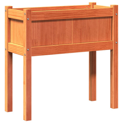 vidaXL Pflanzkübel mit Beinen 2 Stk. Wachsbraun Massivholz Kiefer