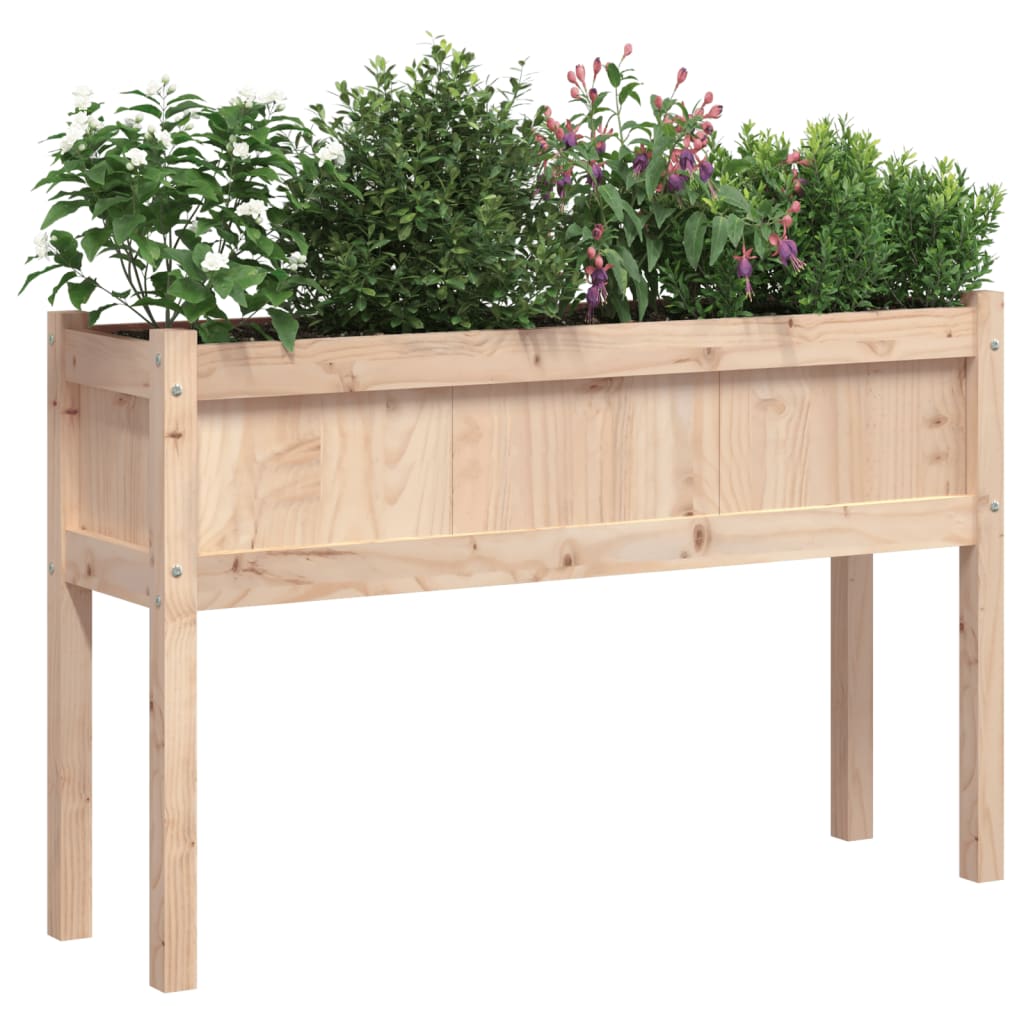vidaXL Pflanzkübel mit Füßen 110x31x70 cm Massivholz Kiefer