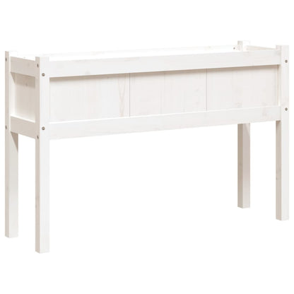 vidaXL Pflanzkübel mit Beinen Weiß 110x31x70 cm Massivholz Kiefer