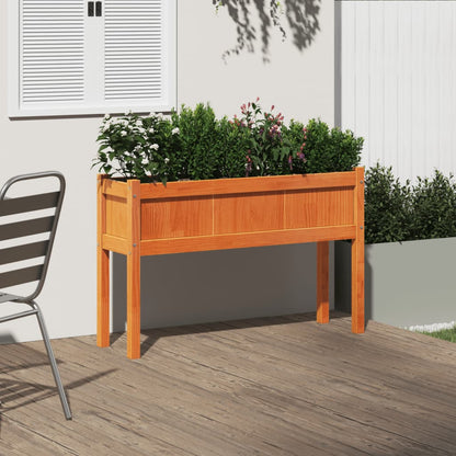 vidaXL Pflanzkübel mit Beinen Wachsbraun 110x31x70cm Massivholz Kiefer