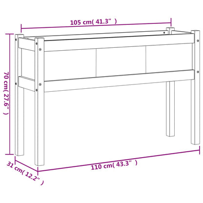 vidaXL Pflanzkübel mit Beinen 2 Stk. Wachsbraun Massivholz Kiefer