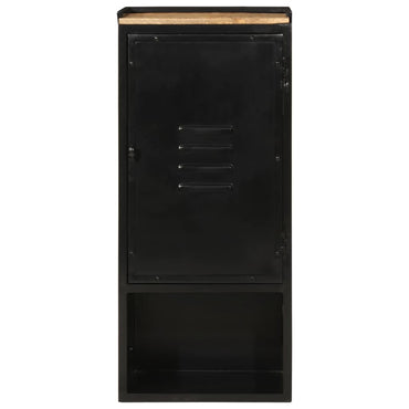 vidaXL Badschrank 40x27x90 cm Eisen und Massivholz Mango