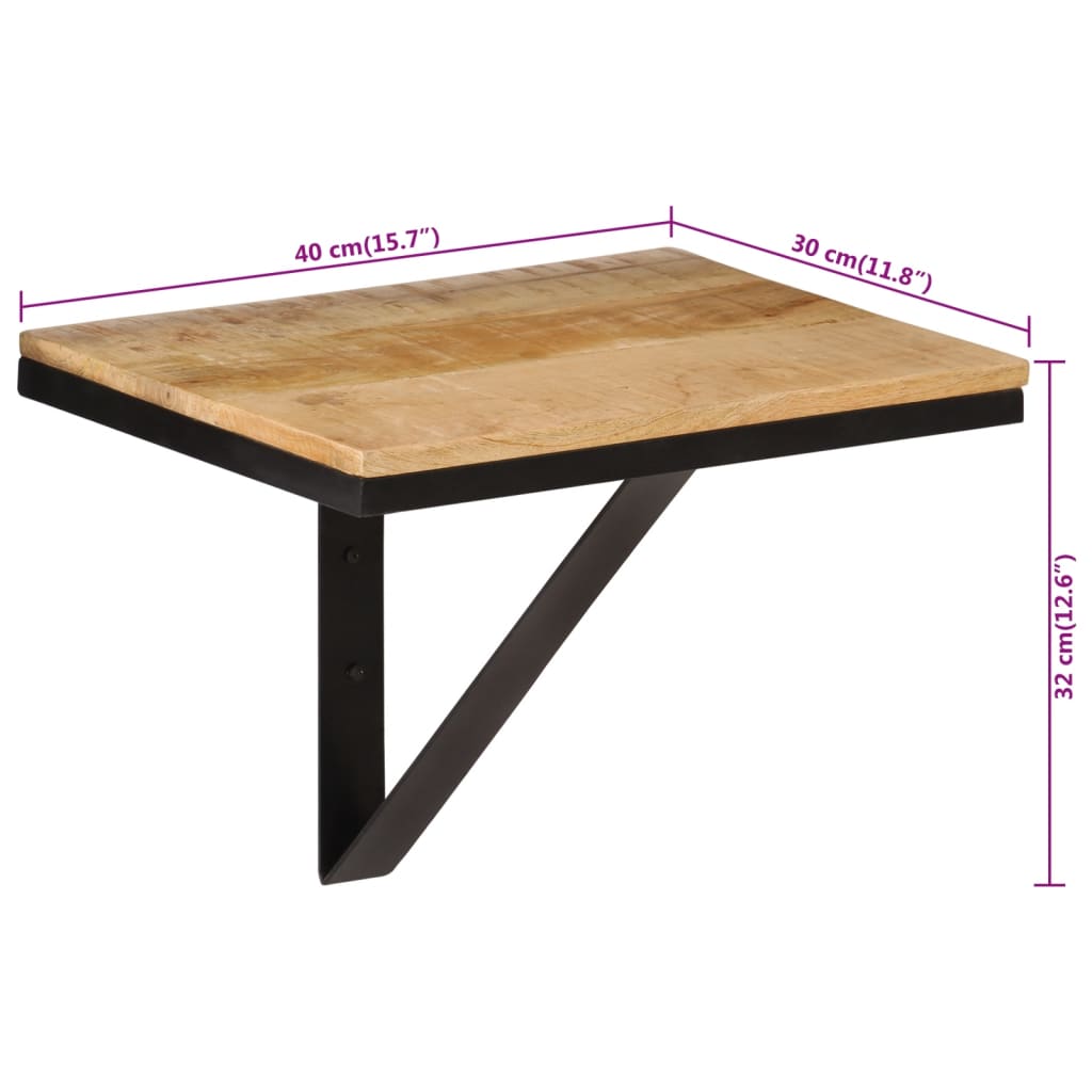 vidaXL Wandregal 40x30x32 cm Massivholz Mango und Eisen