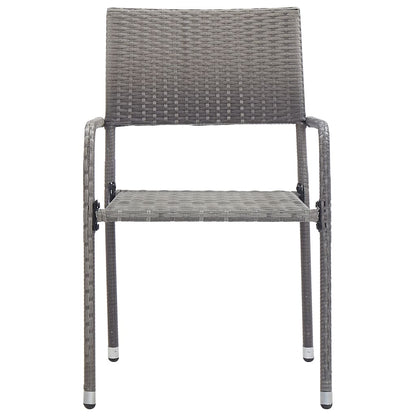 vidaXL Mobilier de salle à manger de jardin 5 pcs gris et noir résine tressée et acier