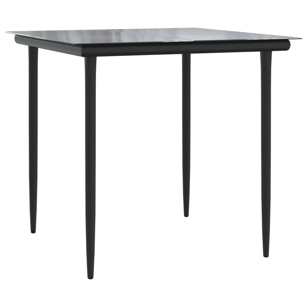 vidaXL Mobilier de salle à manger de jardin 5 pcs gris et noir résine tressée et acier