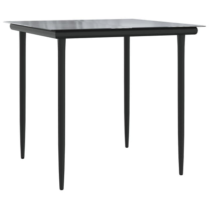 vidaXL Mobilier de salle à manger de jardin 5 pcs gris et noir résine tressée et acier