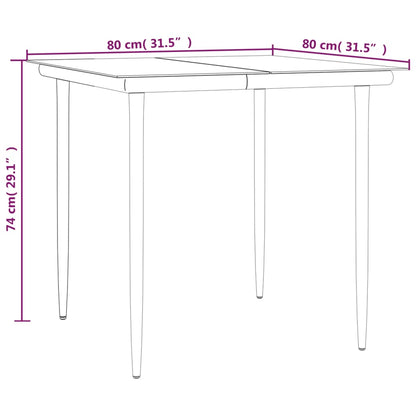 vidaXL Mobilier de salle à manger de jardin 5 pcs gris et noir résine tressée et acier