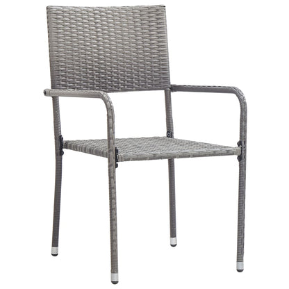 vidaXL 5-tlg. Garten-Essgruppe Grau und Schwarz Poly Rattan und Stahl