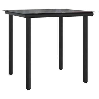 vidaXL 5-tlg. Garten-Essgruppe Grau und Schwarz Poly Rattan und Stahl