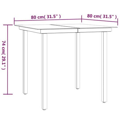 vidaXL 5-tlg. Garten-Essgruppe Grau und Schwarz Poly Rattan und Stahl