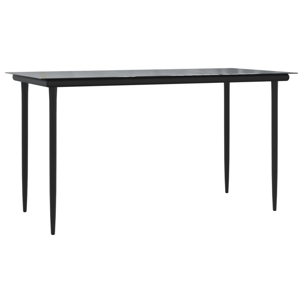 vidaXL 5-tlg. Garten-Essgruppe Grau und Schwarz Poly Rattan und Stahl