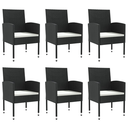 vidaXL 7-tlg. Garten-Essgruppe Schwarz Poly Rattan und Stahl