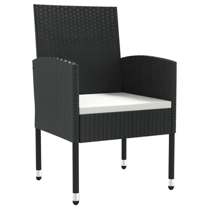 vidaXL 7-tlg. Garten-Essgruppe Schwarz Poly Rattan und Stahl