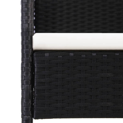 vidaXL 7-tlg. Garten-Essgruppe Schwarz Poly Rattan und Stahl