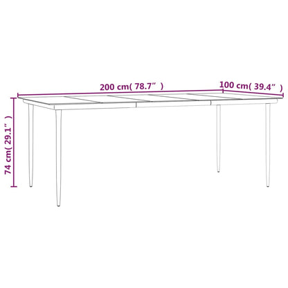 vidaXL 7-tlg. Garten-Essgruppe Schwarz Poly Rattan und Stahl