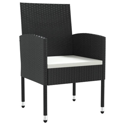 vidaXL 7-tlg. Garten-Essgruppe Schwarz Poly Rattan und Stahl