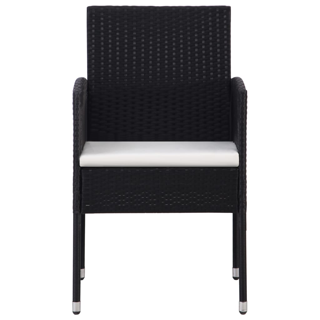 vidaXL 7-tlg. Garten-Essgruppe Schwarz Poly Rattan und Stahl