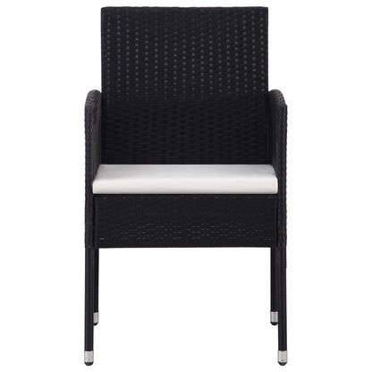 vidaXL 7-tlg. Garten-Essgruppe Schwarz Poly Rattan und Stahl