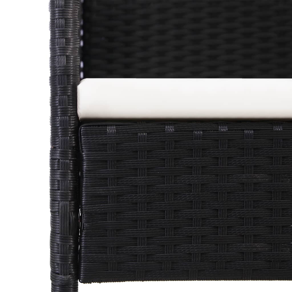 vidaXL 7-tlg. Garten-Essgruppe Schwarz Poly Rattan und Stahl
