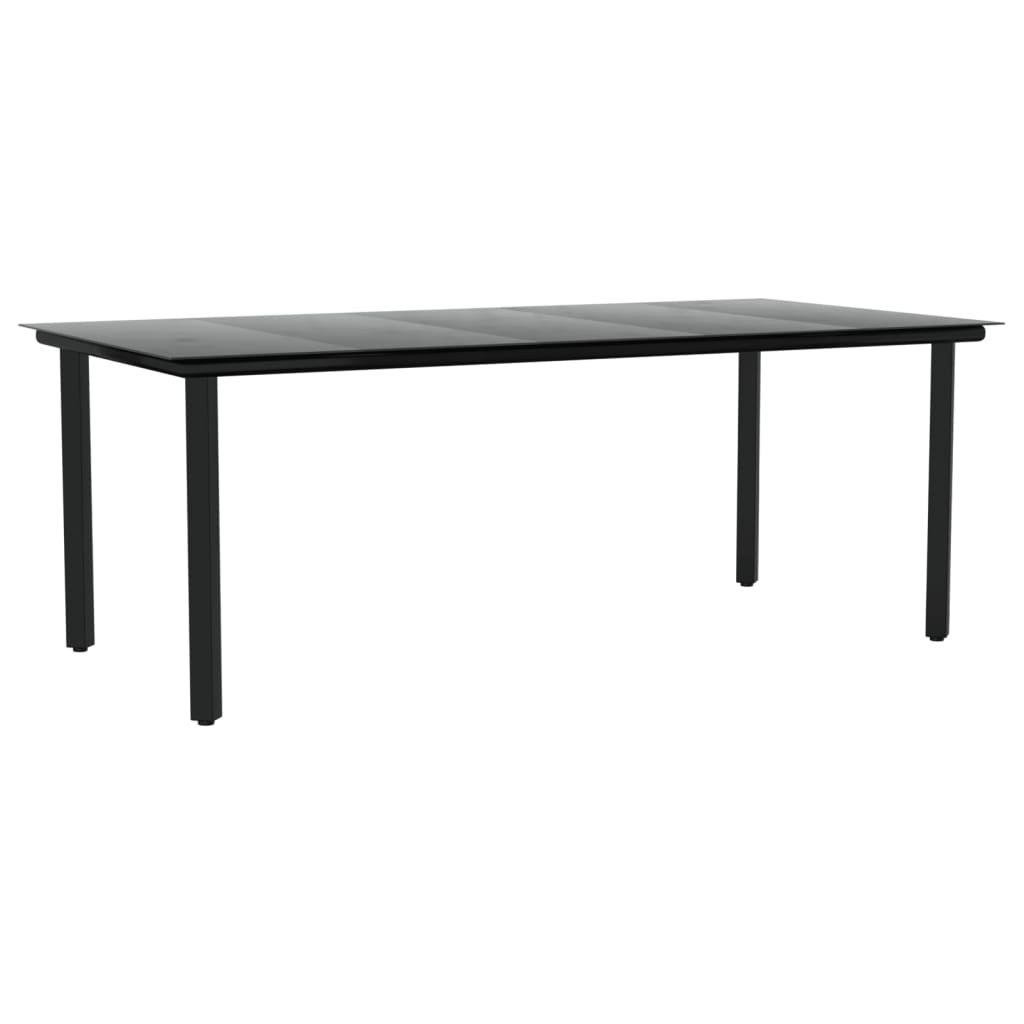 vidaXL 7-tlg. Garten-Essgruppe Schwarz Poly Rattan und Stahl
