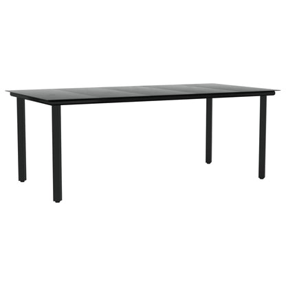 vidaXL 7-tlg. Garten-Essgruppe Schwarz Poly Rattan und Stahl