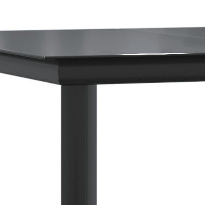 vidaXL 7-tlg. Garten-Essgruppe Schwarz Poly Rattan und Stahl