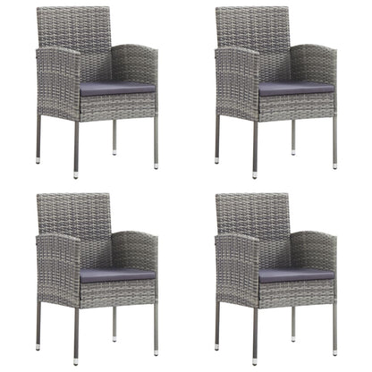 vidaXL Ensemble de salle à manger de jardin 5 pcs gris et noir en résine tressée et acier