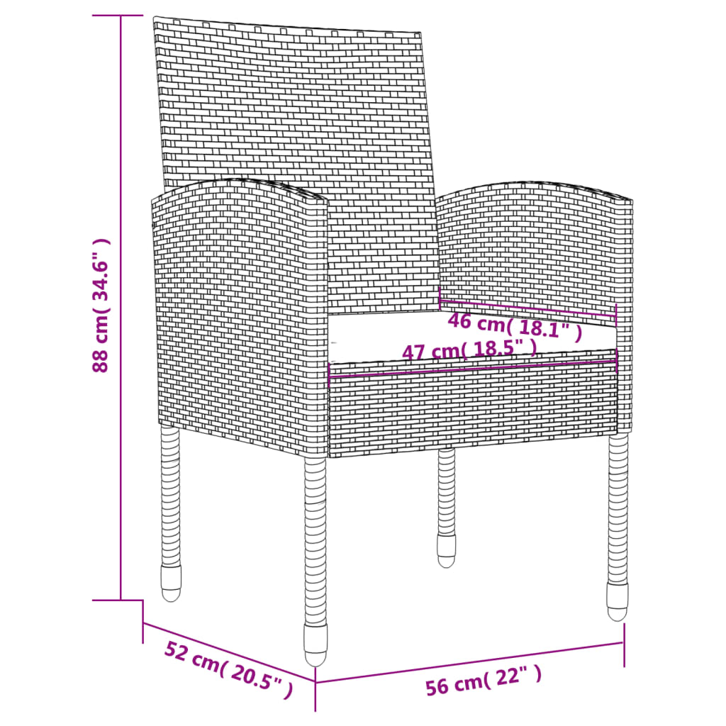 vidaXL Ensemble de salle à manger de jardin 5 pcs gris et noir en résine tressée et acier