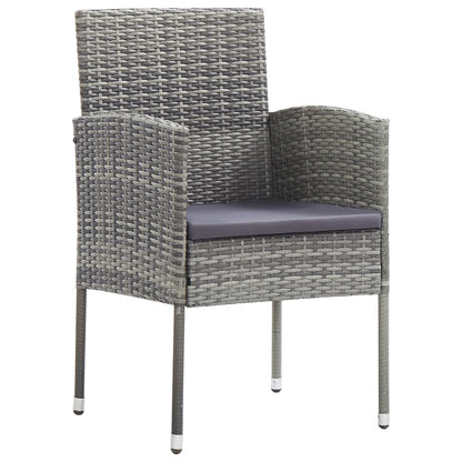 vidaXL Ensemble de salle à manger de jardin 5 pcs gris et noir en résine tressée et acier