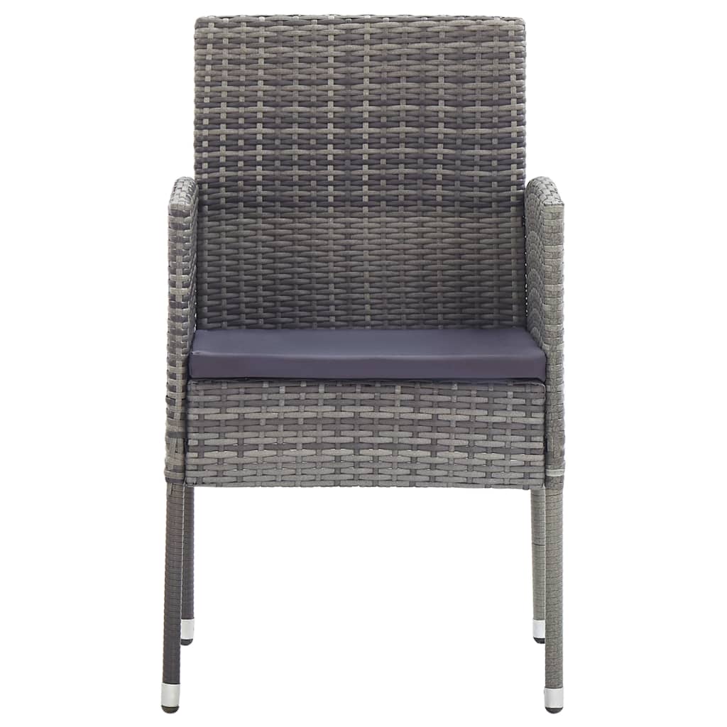 vidaXL Ensemble de salle à manger de jardin 5 pcs gris et noir en résine tressée et acier