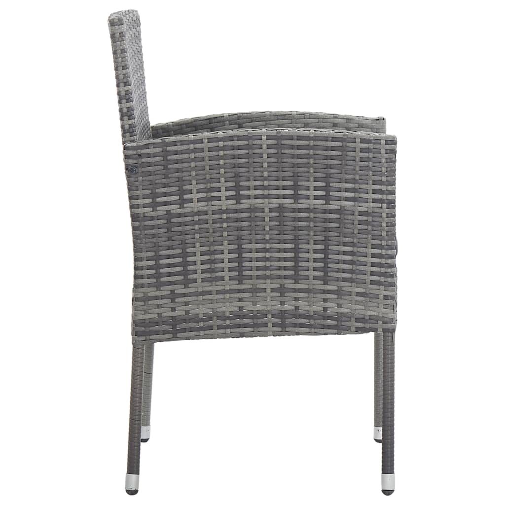 vidaXL Ensemble de salle à manger de jardin 5 pcs gris et noir en résine tressée et acier