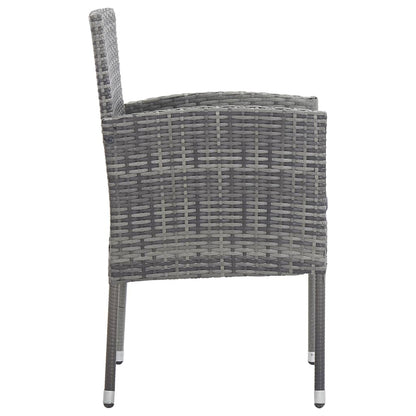 vidaXL Ensemble de salle à manger de jardin 5 pcs gris et noir en résine tressée et acier