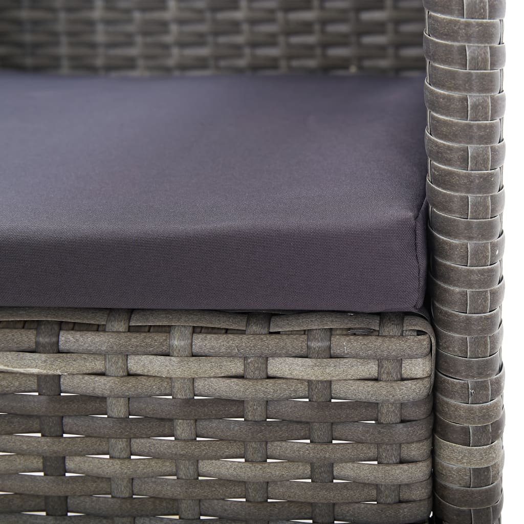 vidaXL Ensemble de salle à manger de jardin 5 pcs gris et noir en résine tressée et acier