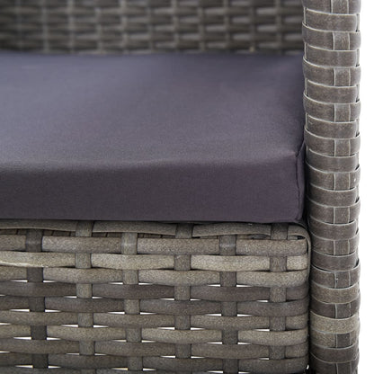 vidaXL Ensemble de salle à manger de jardin 5 pcs gris et noir en résine tressée et acier