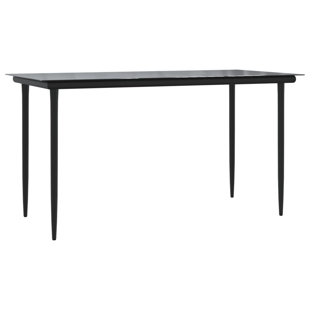 vidaXL Ensemble de salle à manger de jardin 5 pcs gris et noir en résine tressée et acier